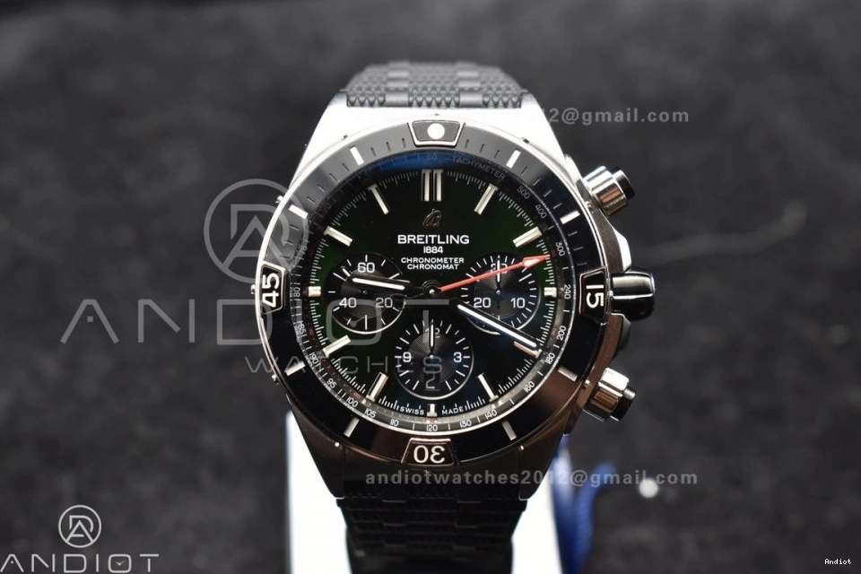 Bracelet Chronomat 536 1:1 Robber BLSF A TravelReady B01 Best Edition SS Green On 44mm Dial 0720